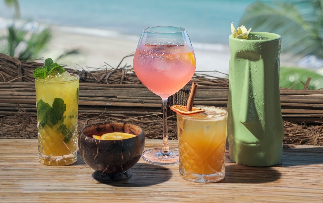 Tropical cocktails on the beach